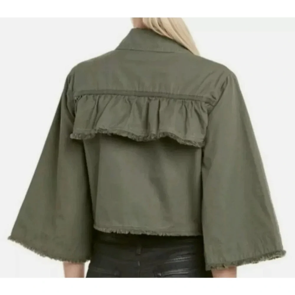 Jack by BB Dakota Ready For It Cotton Canvas Jacket Green Medium - Picture 2 of 10